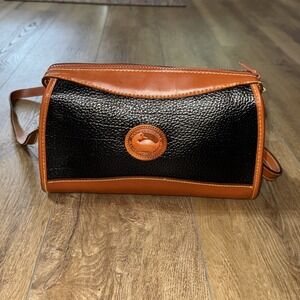 DOONEY & BOURKE‎ Navy Blue Vintage 90s Y2K Classic Zip Shoulder Bag Purse Brown